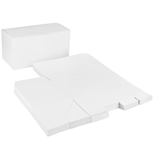 Cajas de regalo (Pack de 20) - (23x11,5x11,5cm) Kraft Papel Cajas Regalo - Autoensamblables Caja Presentación para Chocolates, Regalos, Galletas, Joyas, Fiestas y Festivales (Blanco)