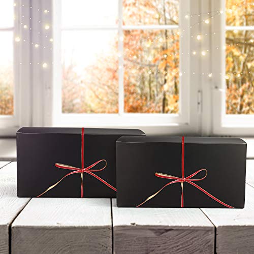 Cajas de regalo (Pack de 20) - (23x11,5x11,5cm) Kraft Papel Cajas Regalo - Autoensamblables Caja Presentación para Chocolates, Regalos, Galletas, Joyas, Fiestas y Festivales (Negro)