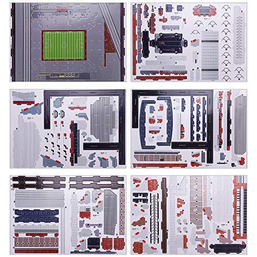 Calistouk Rompecabezas Tridimensional 3D mundialmente Campo de fútbol Rompecabezas para niños Chicos DIY Hechizo Insertar Juguete