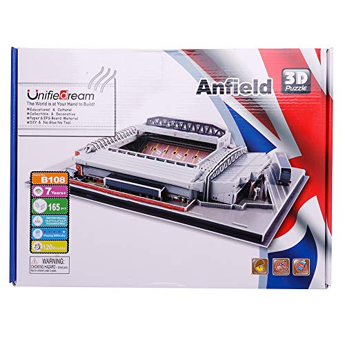 Calistouk Rompecabezas Tridimensional 3D mundialmente Campo de fútbol Rompecabezas para niños Chicos DIY Hechizo Insertar Juguete