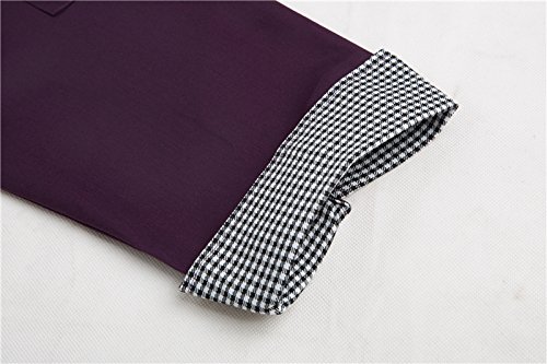 Camisa de Cocinero Cocina Uniforme Manga Larga Morado