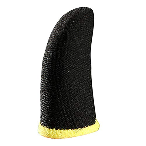 Camisin Mangas de Dedo de Fibra de Carbono de 18 Pines para Juegos MóViles PUBG Pantalla de Prensa Mangas de Dedo Negro y Amarillo (16 Piezas)