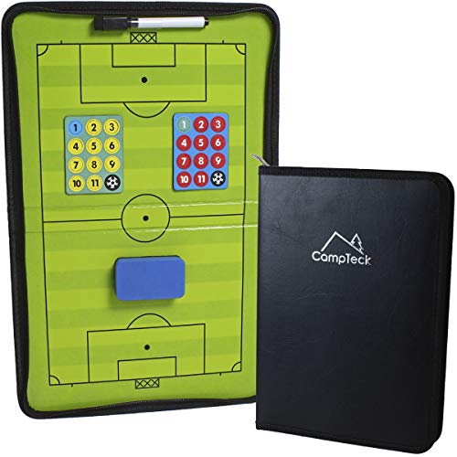 CampTeck U6942 Pizarra Magnética Futbol Pizarra Tactica Futbol Coachboard de Entrenamiento de Fútbol con Rotulador y Borrador - Negro