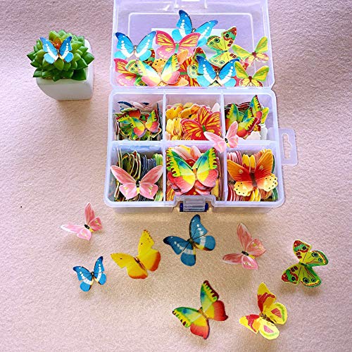 CANDeal 360pcs decoración de la Torta de Mariposa Comestible de la Torta Topper Lindo Papel de oblea 3D Mariposas decoración de la Torta para Cupcakes tortas de Boda