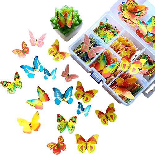 CANDeal 360pcs decoración de la Torta de Mariposa Comestible de la Torta Topper Lindo Papel de oblea 3D Mariposas decoración de la Torta para Cupcakes tortas de Boda