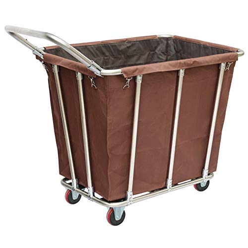 Carro de Servicio Carrito con Ruedas for clasificador de lavandería de Uso Industrial, Carrito de Servicio de habitación de Hotel extraíble y cesto de recolección de lavandería