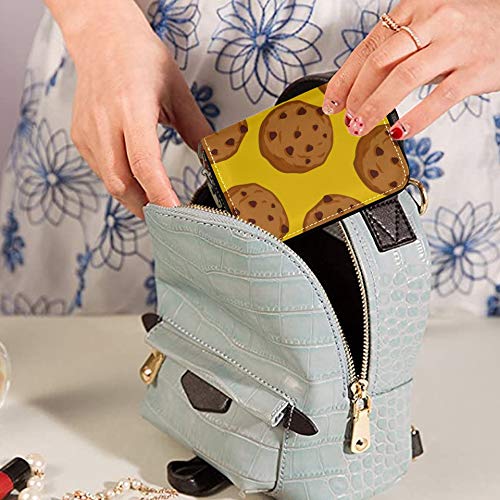 Cartera de Tarjeta con Cremallera Linda y Deliciosa Comida Postre Galletas Cartera Tarjetas de crédito Cuero de PU Cremallera Alrededor Tamaño Compacto Tarjeta de Transporte Cartera para Mujeres Seño
