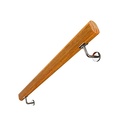 CCLLA Barandillas de Seguridad para escaleras Escalera Moderna de Madera montada en la Pared, Soporte de pasamanos de Seguridad con 2 Soportes forjados, pasamanos Interior para Loft de Villa Inter