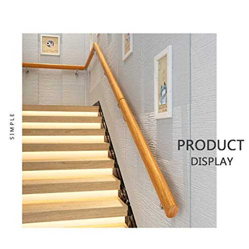 CCLLA Barandillas de Seguridad para escaleras Escalera Moderna de Madera montada en la Pared, Soporte de pasamanos de Seguridad con 2 Soportes forjados, pasamanos Interior para Loft de Villa Inter