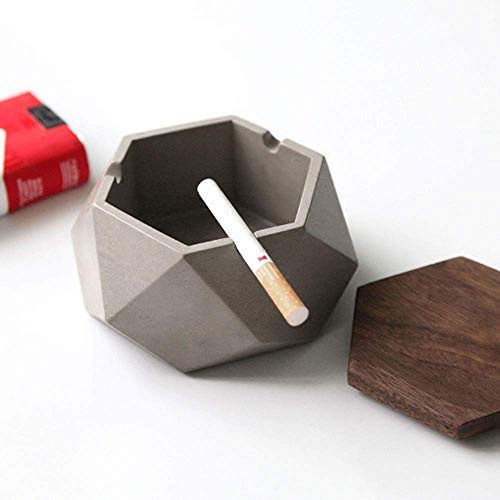 Cenicero for Cigarrillo Cenicero papelera for interiores o exteriores de cemento industrial minimalista agua del viento de hormigón Personalidad del cigarrillo Moda de escritorio Accesorios decorativo