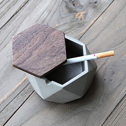 Cenicero for Cigarrillo Cenicero papelera for interiores o exteriores de cemento industrial minimalista agua del viento de hormigón Personalidad del cigarrillo Moda de escritorio Accesorios decorativo