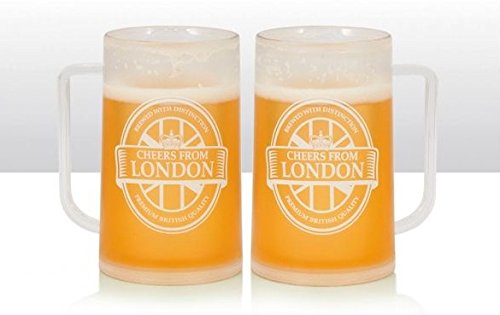 Cheers de Londres London cerveza taza London Jarra de cerveza Frosty pinta Taza London Souvenir Cristal 400?ML