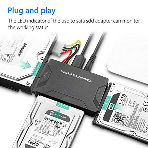 Chowcencen Universal USB 3.0 a SATA/IDE de 2,5 Pulgadas convertidor Universal de Disco Duro de 3,5 Pulgadas Externo portátil Caso Caja del PC de Alta Velocidad de 5Gbps Disco Duro convertidor