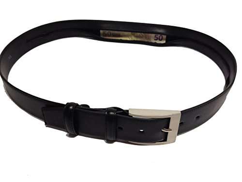 CINTURON DE PIEL CON CREMALLERA INTERIOR (EVITAR ROBOS) (105 CMS., NEGRO)