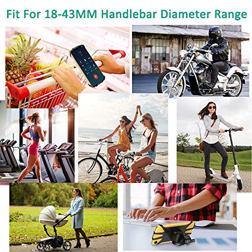 Cocoda Soporte Movil Bici, Universal Soporte Móvil Moto Bicicleta, 360° Rotación Ajustable Porta Teléfono Motocicleta Manillar, Compatible con iPhone 11 Pro MAX/XS MAX/XR, Samsung Xiaomi Huawei y Más