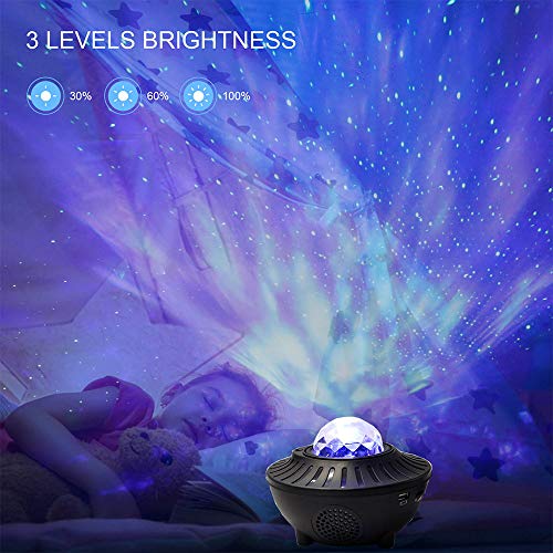 Cofemy Star Projector Night Light, 2 en 1 LED Starry Night Light Lamp y Bluetooth Voice Control Music Speaker, 21 colores con control remoto para niños Adultos Decoración de la habitación