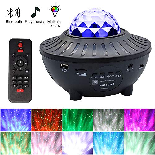 Cofemy Star Projector Night Light, 2 en 1 LED Starry Night Light Lamp y Bluetooth Voice Control Music Speaker, 21 colores con control remoto para niños Adultos Decoración de la habitación