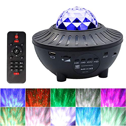 Cofemy Star Projector Night Light, 2 en 1 LED Starry Night Light Lamp y Bluetooth Voice Control Music Speaker, 21 colores con control remoto para niños Adultos Decoración de la habitación