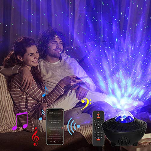 Cofemy Star Projector Night Light, 2 en 1 LED Starry Night Light Lamp y Bluetooth Voice Control Music Speaker, 21 colores con control remoto para niños Adultos Decoración de la habitación