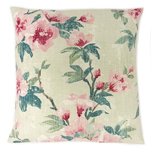 Cojines para cacerola de miel (40 x 40 cm), hecha a mano en Laura Ashley Rosamund Pale Floral Cranberry