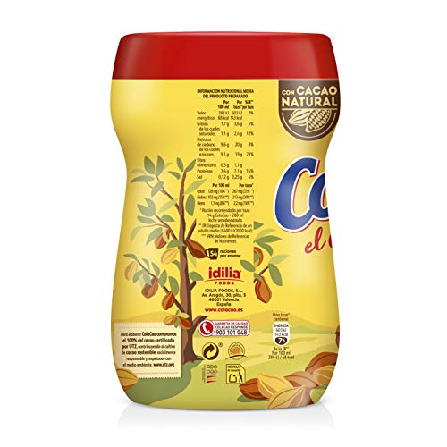 Cola Cao Original: con Cacao Natural y sin Aditivos - 760g