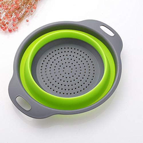 Colador plegable de silicona colador de cocina Cesta de colador de frutas y verduras, b, M