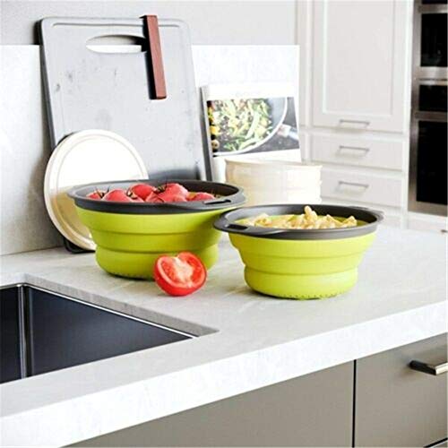Colador plegable de silicona colador de cocina Cesta de colador de frutas y verduras, b, M