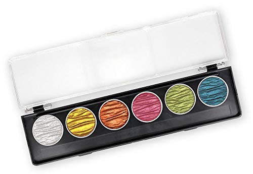 Coliro - Pintura de acuarela Coliro Artist, colores perlados, Mica Pearl, M770 Candy (juego de 6 colores) por Finetec GmbH