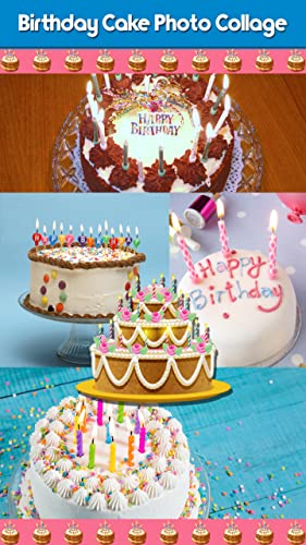 Collage de fotos de pastel de cumpleaños