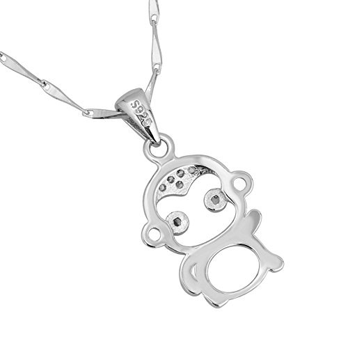 Collar de plata de ley con colgante de monito para mujer de Uniqueen