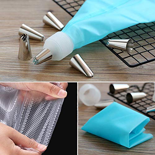 Consejos para decoración de tartas, 52 piezas de boquillas para decoración de pasteles con kit de tuberías de glaseado, boquillas para hornear en casa para principiantes y niños 52 Pcs