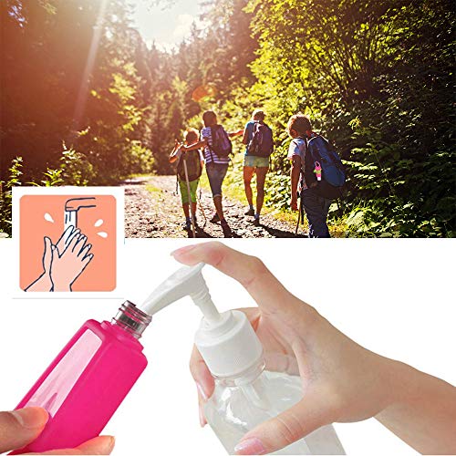 Contenedor Desinfectante Niños,Botellas De Viaje para Desinfectante Manos,Botellas De Viaje Llavero,Contenedor Desinfectante para Manos,Botes Rellenables 6pcs