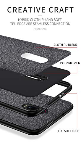 cookaR Funda Xiaomi Mi 9T/9T Pro, Plástico Duro + Suave Silicona Textura Cloth [Ultra-Delgado] Delgada y Anti-Huella Protectora Caso Cover Carcasa para Mi 9T/9T Pro Smartphone, Rojo
