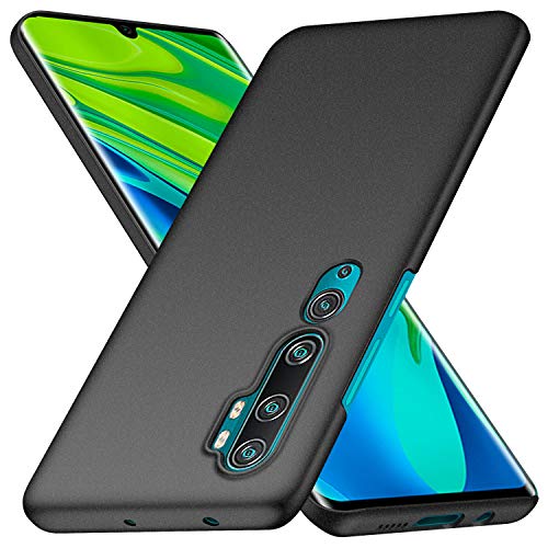 cookaR Mate Funda Xiaomi Mi Note 10, [Ultra-Delgado] Anti-Rasguño y Anti-Huella Protectora Caso Plástico Duro Cover Carcasa para Xiaomi Mi Note 10 Smartphone, Grava Negro