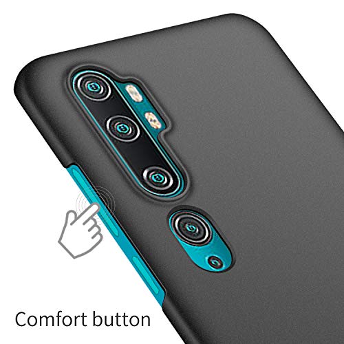 cookaR Mate Funda Xiaomi Mi Note 10, [Ultra-Delgado] Anti-Rasguño y Anti-Huella Protectora Caso Plástico Duro Cover Carcasa para Xiaomi Mi Note 10 Smartphone, Grava Negro