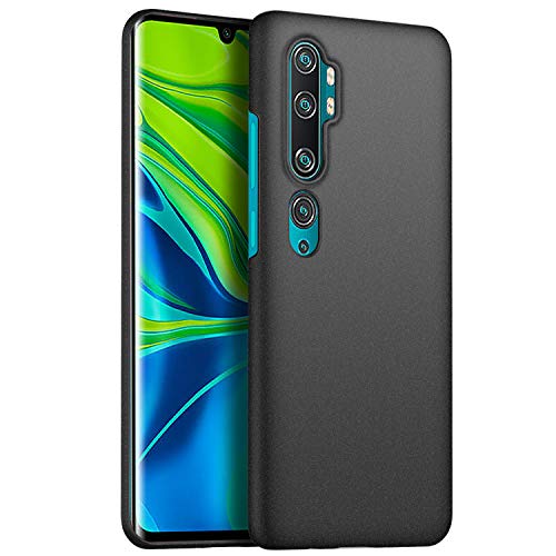 cookaR Mate Funda Xiaomi Mi Note 10, [Ultra-Delgado] Anti-Rasguño y Anti-Huella Protectora Caso Plástico Duro Cover Carcasa para Xiaomi Mi Note 10 Smartphone, Grava Negro
