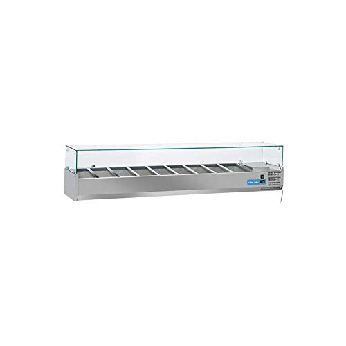 Cool Head - Ensaladera de mesa refrigerada (9 bandejas GN 1/3, tapa con cristal)