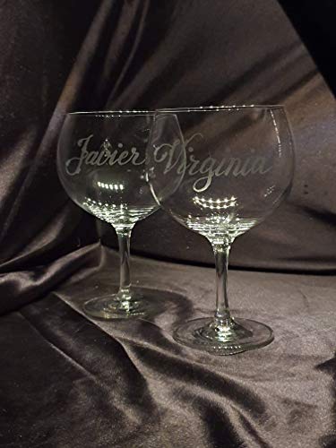 Copas GIN TONIC/COMBINADO Talladas a Mano con Estuche de lujo.(mod. Bar Special Nombres o Iniciales)