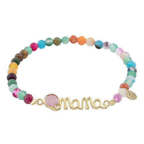 Córdoba Jewels | Pulsera en Plata de Ley 925 bañada en Oro con diseño Mamá Colors
