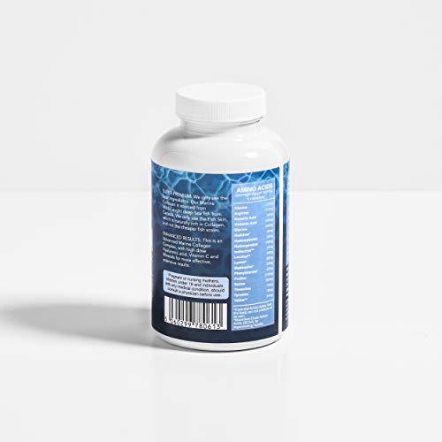 CORREXIKO Colágeno Marino con acido hialuronico en alta dosis cápsulas 2200mg (Pescado Capturado En Canadá, no criado en granjas) con Vitamina C, Zinc, Selenio - Antiedad (sin Estearato de Magnesio)
