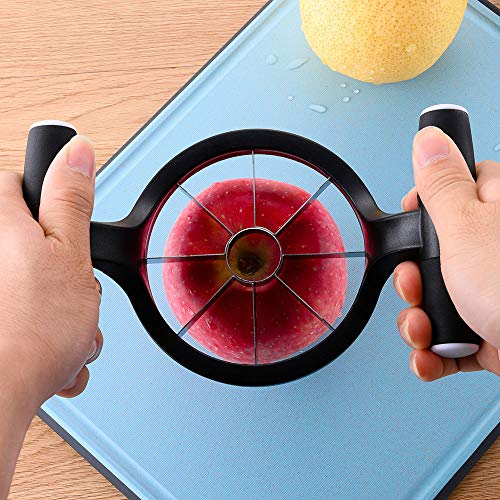 Cortador de Manzana, acero inoxidable pelador de manzanas con 8 afilaron la lámina serrada, Apple Slicer, Ergonómico Anti-Deslizamiento Manija de Agarre