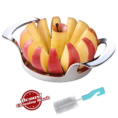 Cortador de manzanas SAVORLIVING versión actualizada de 12 láminas extra grande, cortador de manzanas de acero inoxidable, extractor de manzanas, divisor para manzanas de hasta 4 pulgadas