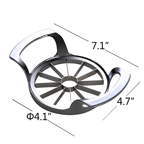 Cortador de manzanas SAVORLIVING versión actualizada de 12 láminas extra grande, cortador de manzanas de acero inoxidable, extractor de manzanas, divisor para manzanas de hasta 4 pulgadas