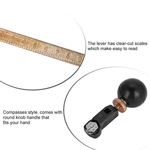Cortador de vidrio circular, 6 compases de rueda, cortavidrios circular con ventosa 30 cm