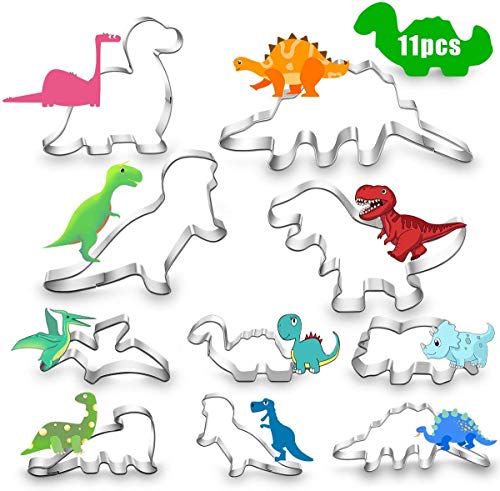 Cortadores Galletas Dinosaurio,Moldes de Dinosaurios para Pastel,Moldes para Galletas de Dinosaurio,Moldes Galletas Infantiles,Dinosaurio Molde,Juego de Cortadores Galletas