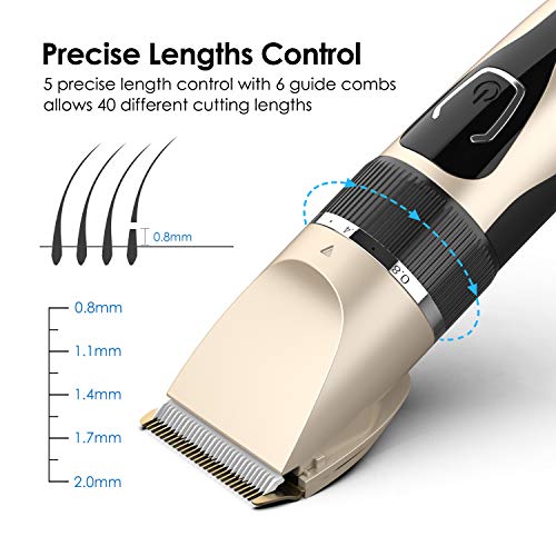 Cortapelos Hombres, PURKOO Cortapelos Profesional Hombres Máquina Cortar Pelo Kit IPX7 Impermeable Cuchilla de Titanio y Cerámica Pantalla LED, Cortadora de Pelo Inalámbrica Batería Recargable