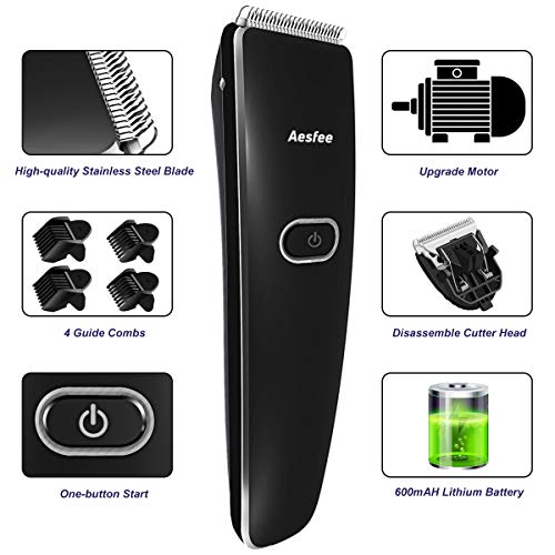 Cortapelos Profesional Hombre Cortadora de Pelo Eléctrico con Cuchillas de Acero Inoxidable, Cortapelo de Barba Maquina Cortar Pelo Recargable Recortadora de Pelos for Hombres