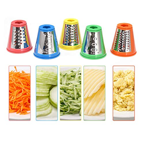 COSTWAY 3 en 1 Cortadora de Verduras Acero Inoxidable 150W Automático Picadora Rebanadora Eléctrica Máquina de Ensalada para Cocina
