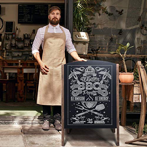 COSTWAY Pizarra de Pie de Madera Caballete Pizarra Vintage de Doble Carra Plegable 100x65x65cm Cafetería PublicitarioTablero Mensaje para Tienda Restaurante (Modo 2)