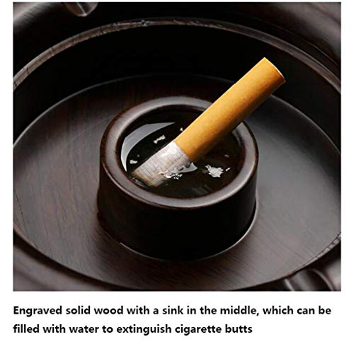 Creativo Ceniceros Cenicero Sólido cigarrillo de madera Cenicero titular de escritorio con tapa anti cenizas volantes sala de estar creativa hogar Retro cigarrillo Cenicero bandeja Ceniceros Portátile